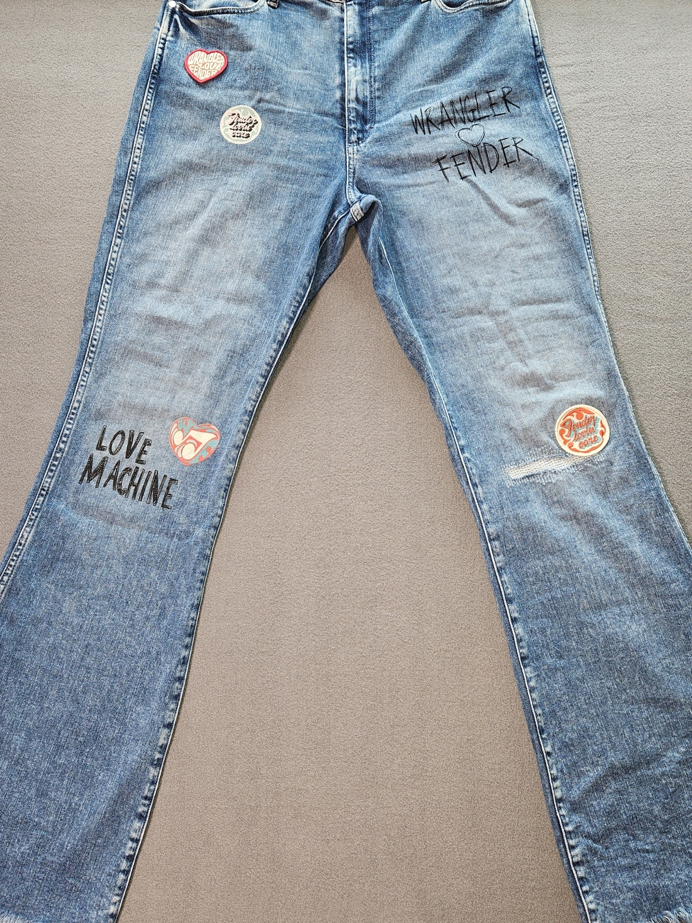 Wrangler x Fender Rock & Roll High Rise Bootcut Jeans Hippie Boho Women’s 33x34